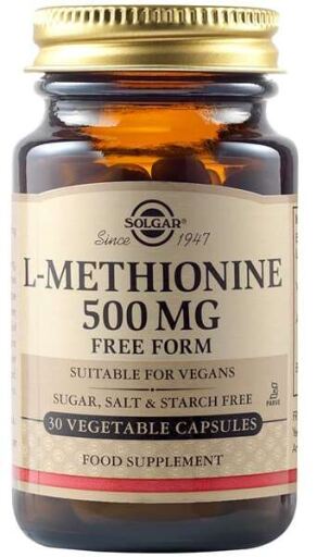 Solgar L-Methionine 500 mg 30 Vegetable Capsules