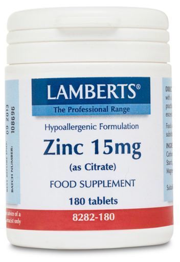 Zinc as citrate greater absorption 15 mg