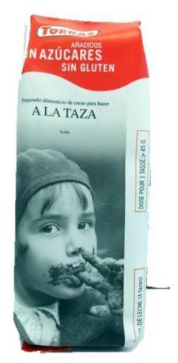 Torras Hot chocolate without added sugar 180g without gluten