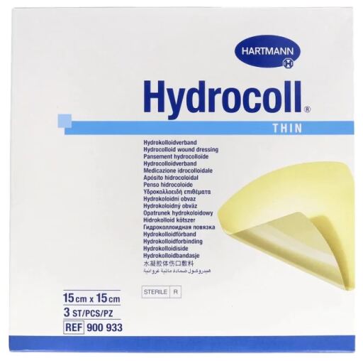 Hydrocoll Thin Dressing 15x15 cm 3 Units