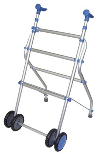Aluminum walker with wheels