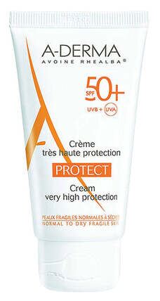 A-DERMA Protect Sun Cream for Fragile and Dry Skin SPF 50+ 40 ml