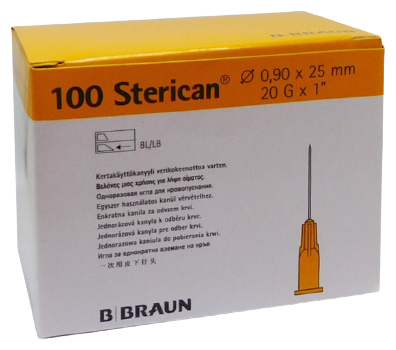 Sterican Yellow Needles 25x9 mm 100 pcs