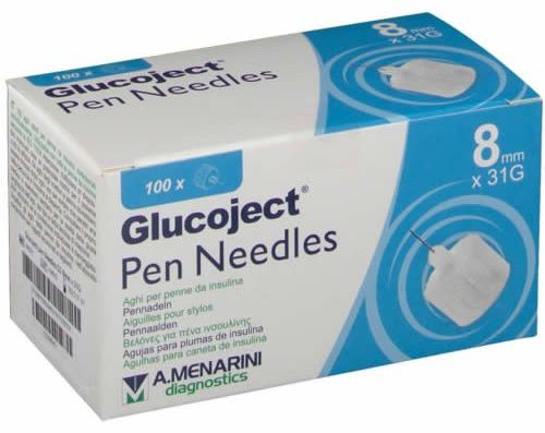 Menarini Glucoject Insulin Needle 31gx8mm 100 units