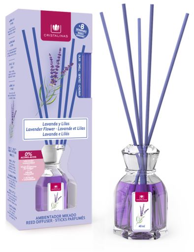 Cristalinas Mikado Lavender & Lilac Air Freshener 8 Weeks 40 ml