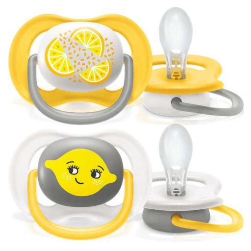 Avent Ultra Air Pacifiers Yellow Fruits 6 to 18 Months 2 units