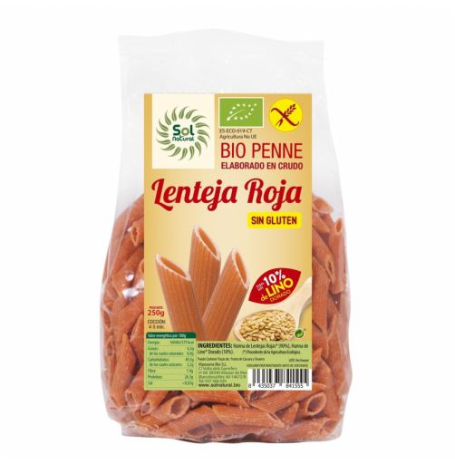Bio Gluten-free Penne Red Lentil Pasta with Linen 250 gr