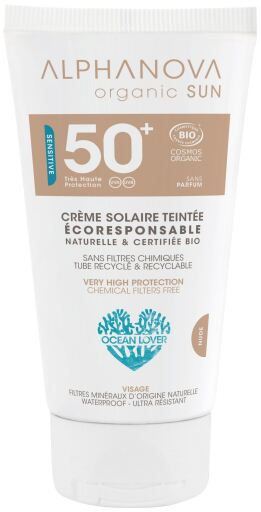 Organic Sun Facial Cream SPF 50+ Hypoallergenic Color Light Bio 50 gr