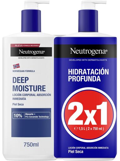 Deep Hydration Body Lotion for Dry Skin 2x750 ml