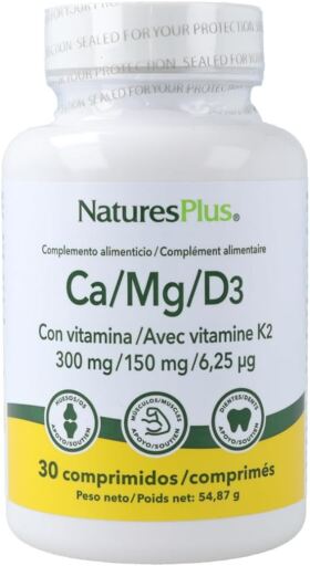 NaturesPlus Ca/Mg/D3+K2 30 Tablets