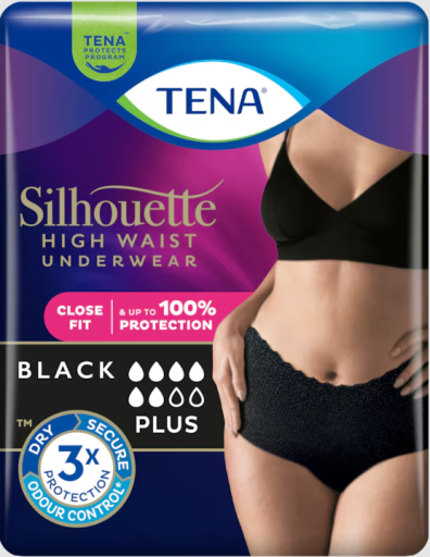Tena Silhouette Preto High Waist Size M 9 Units