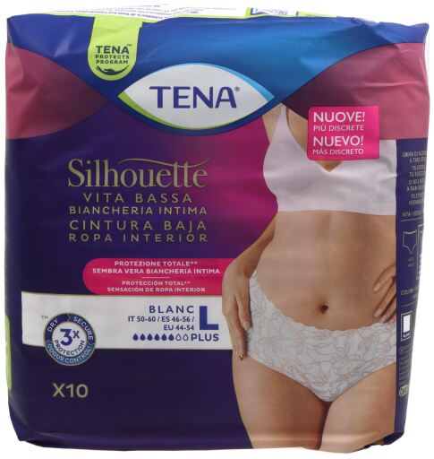 Tena Silhouette Blanc Size L 10 Units