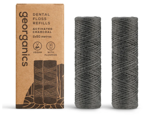Georganics Activated Carbon Dental Floss 2 Units x 50 M