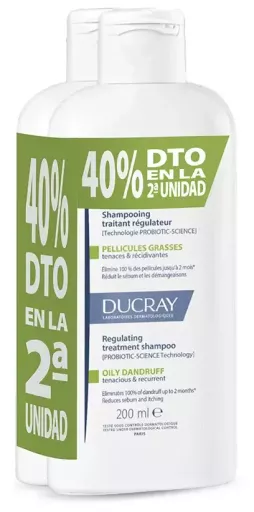 Ducray Kelual Squanorm Shampoo for Oily Dandruff Pack 2 x 200 ml