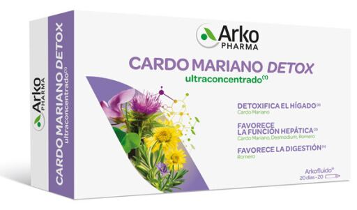 Arkopharma Arkofluido Milk Thistle Detox 20 Ampoules x 15 ml