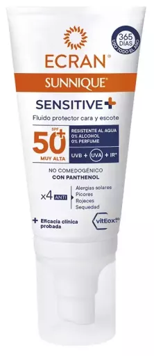Ecran Sunnique Sensitive Facial SPF 50+ 50 ml